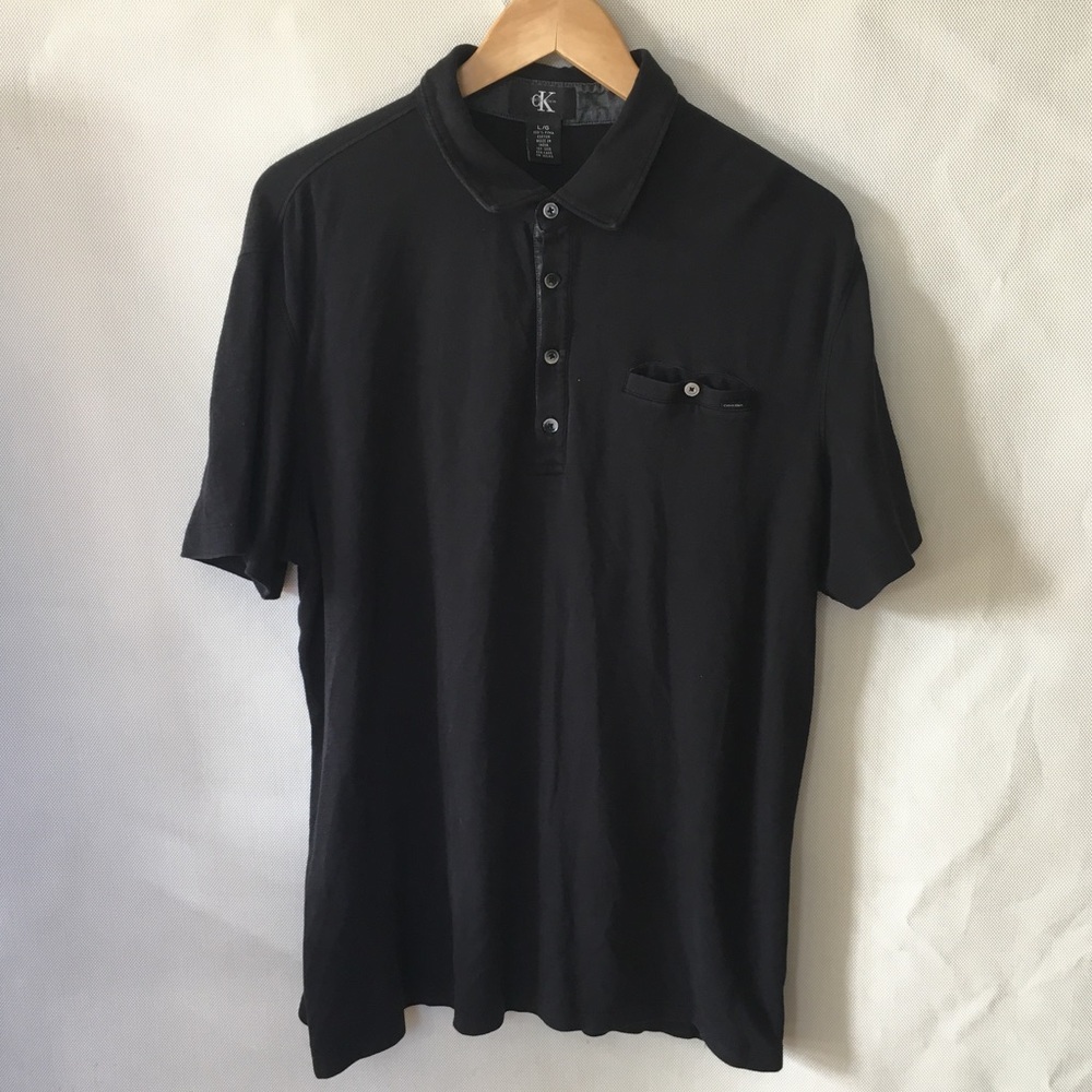 Calvin Klein Polo Shirt Black Size Large